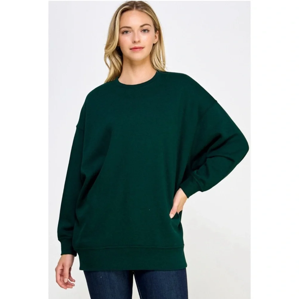 Women's Oversized Green Sweatshirt